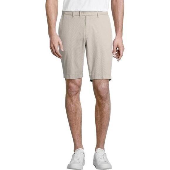 Brax Men’s Barry Tan Stripe Bermuda Flat Front Cotton Shorts Size 44x34 Nwt